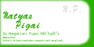 matyas pigai business card